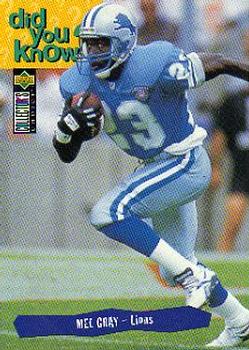Mel Gray Detroit Lions 1995 Upper Deck Collector's Choice Did You know? #44